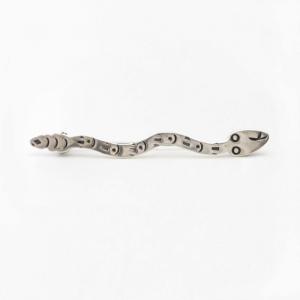 Antique Rattlesnake Shape Stamped Silver Pin Brooch  c.1945～