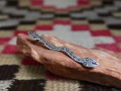 Antique Rattlesnake Shape Stamped Silver Pin Brooch  c.1945～