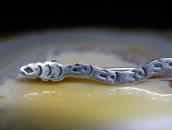 Antique Rattlesnake Shape Stamped Silver Pin Brooch  c.1945～