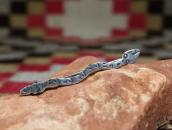Antique Rattlesnake Shape Stamped Silver Pin Brooch  c.1945～