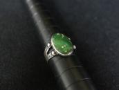 Antique Snake Stamped Silver Ring w/Green Turquoise  c.1940～