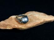 Antique "Navajo Pearl" Face Tourist Ring in Silver c.1935～