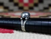 Antique "Navajo Pearl" Face Tourist Ring in Silver c.1935～