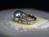Antique "Navajo Pearl" Face Tourist Ring in Silver c.1935～