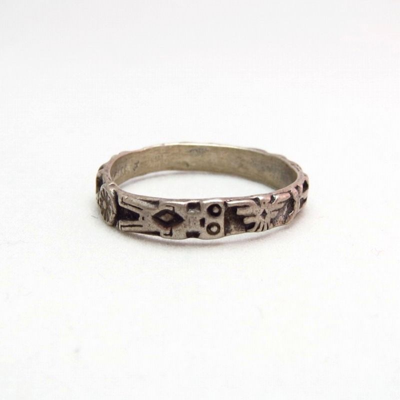 Antique Various Patched Narrow Silver Ring  c.1940