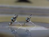 Navajo Sand Castted Pierced Earrings w/Gem Turquoise c.1955～