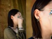 Navajo Sand Castted Pierced Earrings w/Gem Turquoise c.1955～