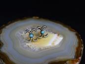 Navajo Sand Castted Pierced Earrings w/Gem Turquoise c.1955～