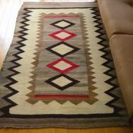 Antique 【Crystal】 Navajo Rug Diamond Pattern c.1940～  90/149