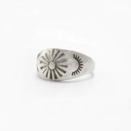 Attr.to【Ganscraft】Repouse & Stamped Slug Silver Ring c.1930～