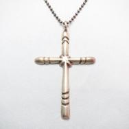 Vintage Silver Cast Cross Fob Necklace  c.1960～