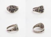 Antique Navajo 卍 T-bird & Arrows Stamped Silver Ring c.1930