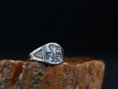 Antique Navajo 卍 T-bird & Arrows Stamped Silver Ring c.1930