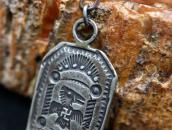 Antique Navajo 卍 T-bird Stamped Tag Pendant Necklace  c.1930