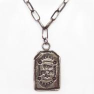 Antique Navajo 卍 T-bird Stamped Tag Pendant Necklace  c.1930
