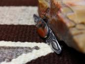 Vtg Navajo Filed & Stamped Silver Pin w/PetrifiedWood c.1940