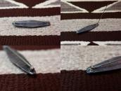 Vtg Navajo Filed & Stamped Silver Pin w/PetrifiedWood c.1940