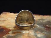 Vtg Navajo Cast Silver Men's Ring w/Gem Quality TQ  c.1955～