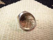 Vtg Navajo Cast Silver Men's Ring w/Gem Quality TQ  c.1955～