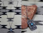 Antique Navajo Arrows Stamped 卍 Applique Tag Necklace c.1930