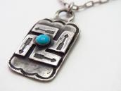 Antique Navajo Arrows Stamped 卍 Applique Tag Necklace c.1930