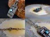 Antique Navajo Arrows Stamped 卍 Applique Tag Necklace c.1930