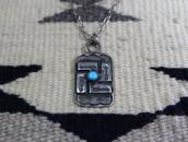 Antique Navajo Arrows Stamped 卍 Applique Tag Necklace c.1930