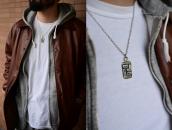 Antique Navajo Arrows Stamped 卍 Applique Tag Necklace c.1930