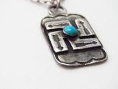 Antique Navajo Arrows Stamped 卍 Applique Tag Necklace c.1930