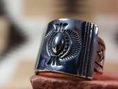 【Clendon Pete】Navajo Repouse & Stamped Ketoh Style Ring JP21