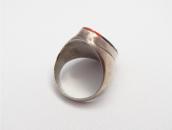 Old Zuni Indian Head Channel Inlay Men's Seal Ring  c.1970～