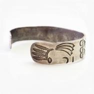 Antique Navajo Indian Chief Profile Ingot Silver Cuff c.1910