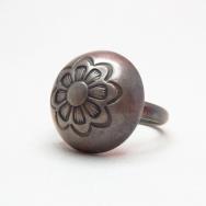 Austin Wilson Stamped Concho Silver Ring  c.1940