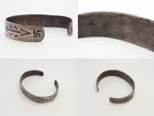 Antique Navajo 卍 & Arrows Stamped Ingot Silver Cuff  c.1925～