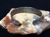 Antique Navajo 卍 & Arrows Stamped Ingot Silver Cuff  c.1925～