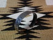Antique Navajo 卍 & Arrows Stamped Ingot Silver Cuff  c.1925～