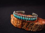 Vintage Zuni 20 Turquoise Row Silver Cuff Bracelet  c.1950～