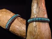Vintage Zuni 20 Turquoise Row Silver Cuff Bracelet  c.1950～