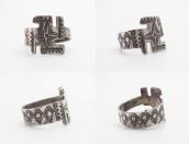 【H.H.Tammen】Stamped Ingot Silver 卍 FaceTourist Ring  c.1910～