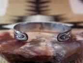 Antique 卍 & Thunderbird Stamped Ingot Silver Cuff  c.1915～