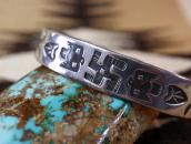 Antique 卍 & Thunderbird Stamped Ingot Silver Cuff  c.1915～