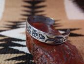 Antique 卍 & Thunderbird Stamped Ingot Silver Cuff  c.1915～