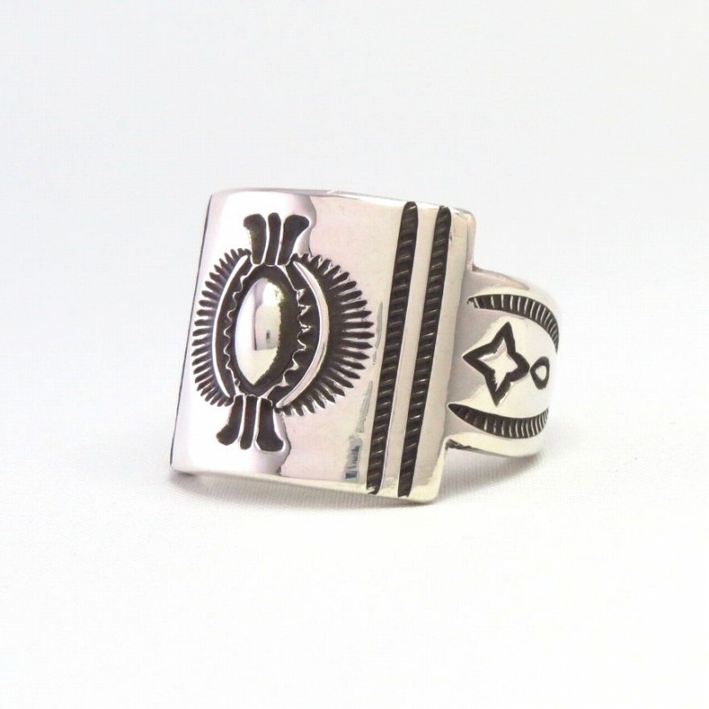 【Clendon Pete】Navajo Repouse & Stamped Ketoh Style Ring JP21