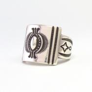 【Clendon Pete】Navajo Repouse & Stamped Ketoh Style Ring JP21