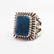 【Clendon Pete】 Navajo Top Grade Kingman Turquoise Ring  JP20