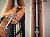 【Greg Lewis】 Acoma Dragonfly Cross Necklace w/Vintage Beads