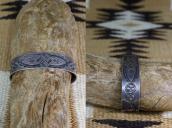 Antique Navajo 卍 & Hearts Stamped Ingot Silver Cuff  c.1925～