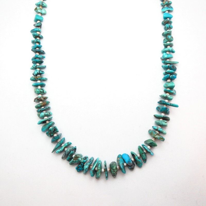 Vintage Single Strand Nugget Turquois Heishi Necklace c.1970