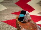 【Dan Simplicio】Zuni Antique Stone Inlay Silver Ring  c.1940～