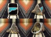 【Dan Simplicio】Zuni Antique Stone Inlay Silver Ring  c.1940～